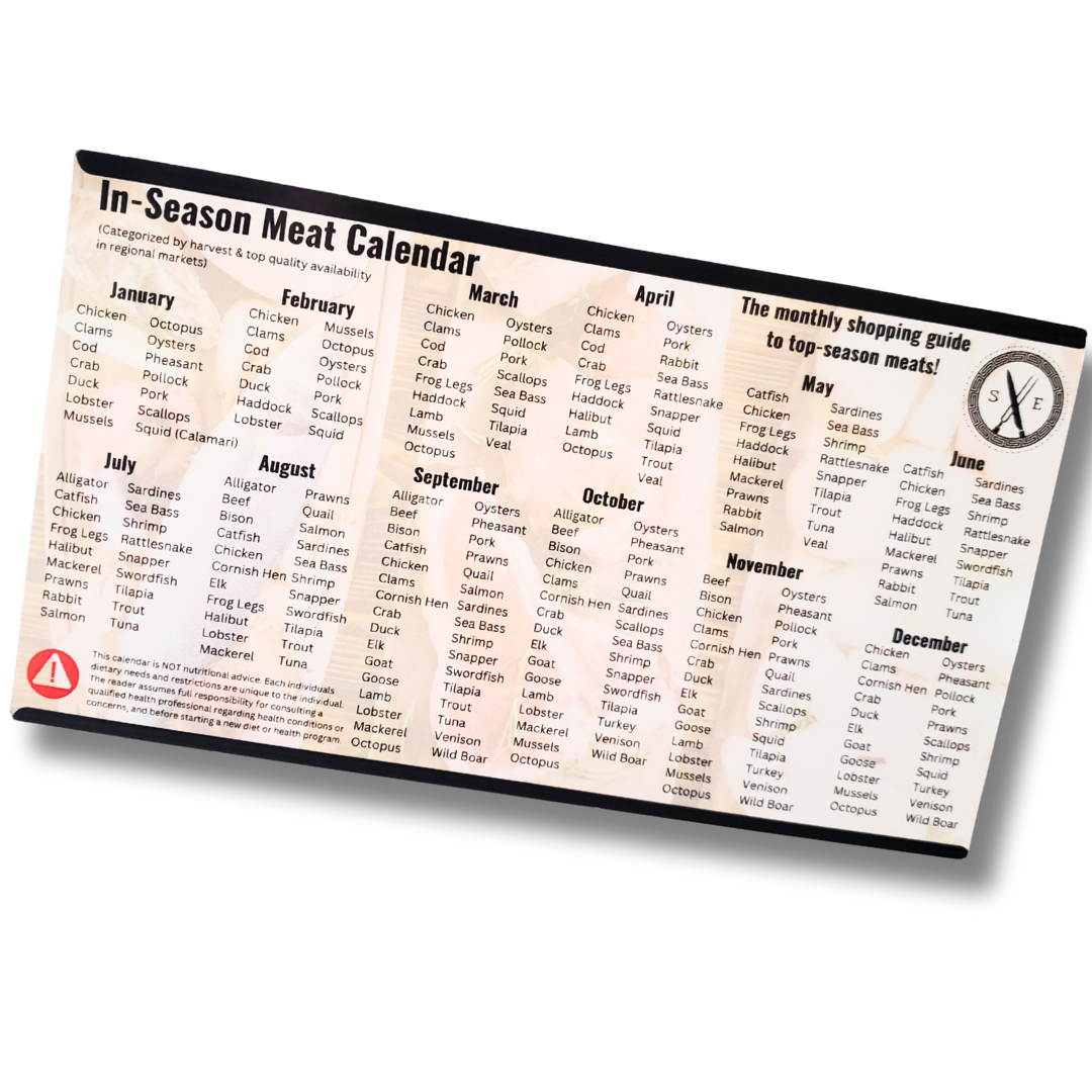 Meat Rabbit Calendar In Season Meat Calendar-Refrigerator Magnet – SeasonalEaty